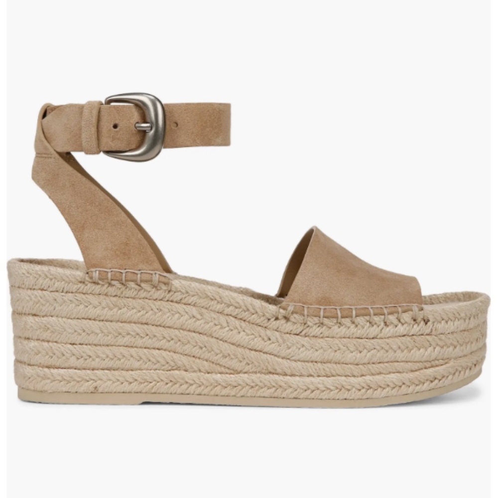 Vince Belisa Espadrille Platform Sandals, Beige Tan Leather, size 6.5 NIB